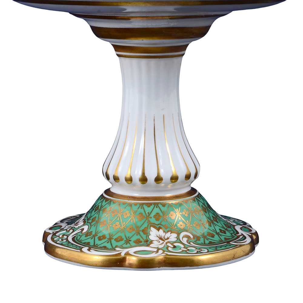 French Hand Painted Porcelain Compote