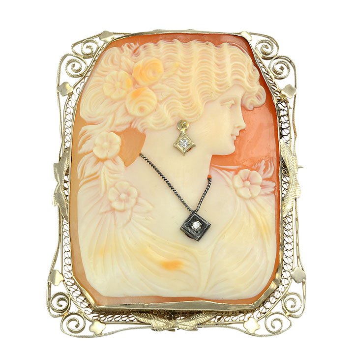 Shell Cameo Pin or Pendant