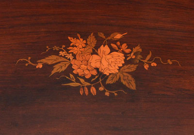 Orchestral Music Box in Rosewood With Floral Inlay