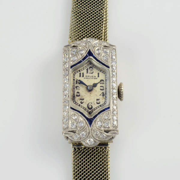 1.25 CTW Diamond and Sapphire Wrist Watch by Gruen, circa 1925