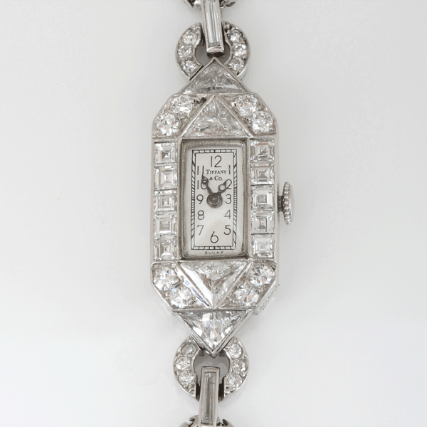 Ladies Platinum and Diamond Art Deco Wrist Watch by Tiffany, circa 1920