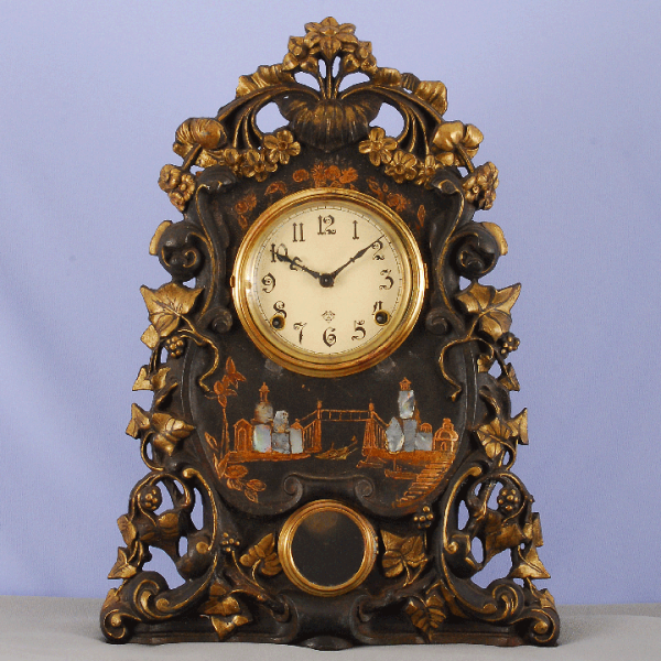 American Cast Iron Mantel Clock, circa 1885