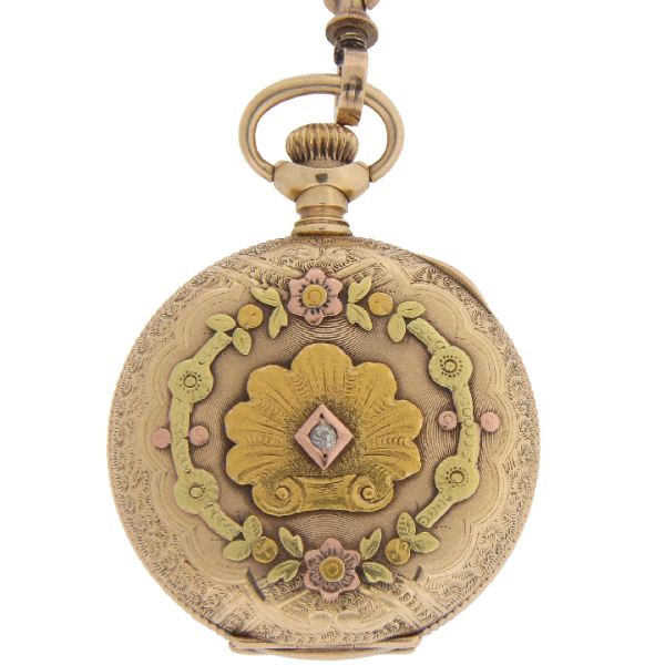 Pocket Watch and Chain by Elgin, circa 1880