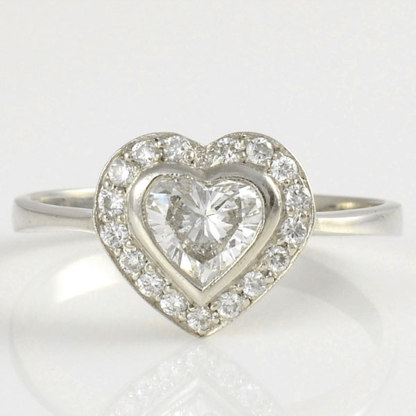 Platinum 0.51 Carat Heart Diamond Ring