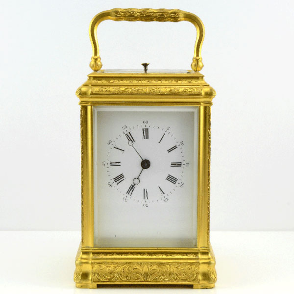 French Gilt Gorge Carriage Clock, circa 1870