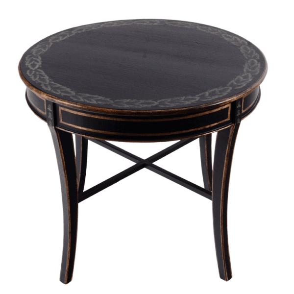Classical Style Ebonized Wood Round Table
