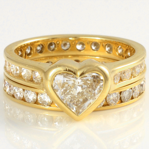 Heart Diamond Ring and Band