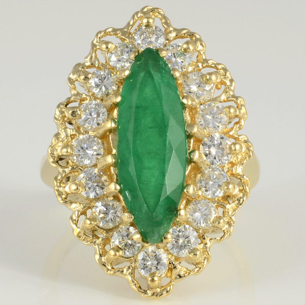2.53 Carat Marquise Emerald Ring