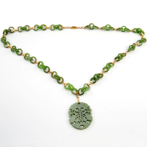 Carved Jade Necklace and Pendant