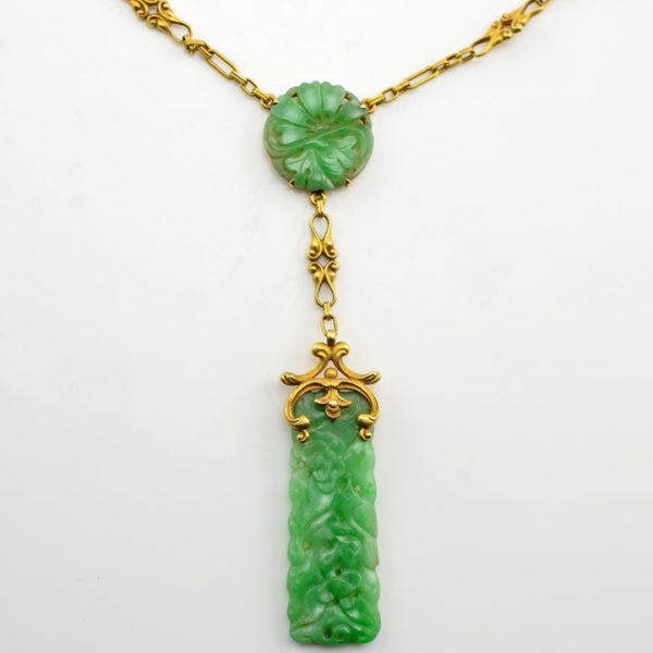 Jadeite Lotus Flower Pendant and Chain