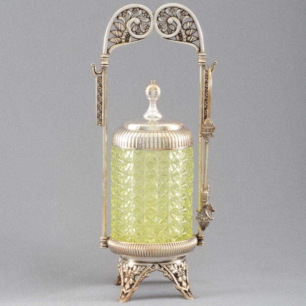 Hartford Silver Co. Glass Pickle Castor, circa 1875