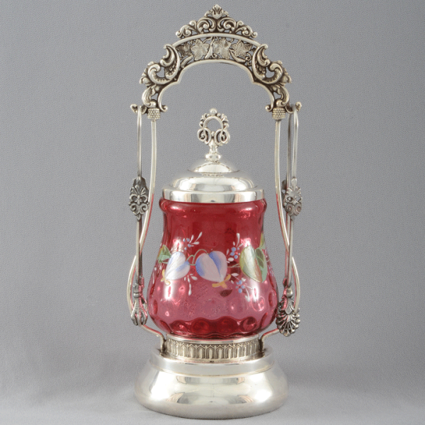 Cranberry Glass Pickle Castor, circa 1880