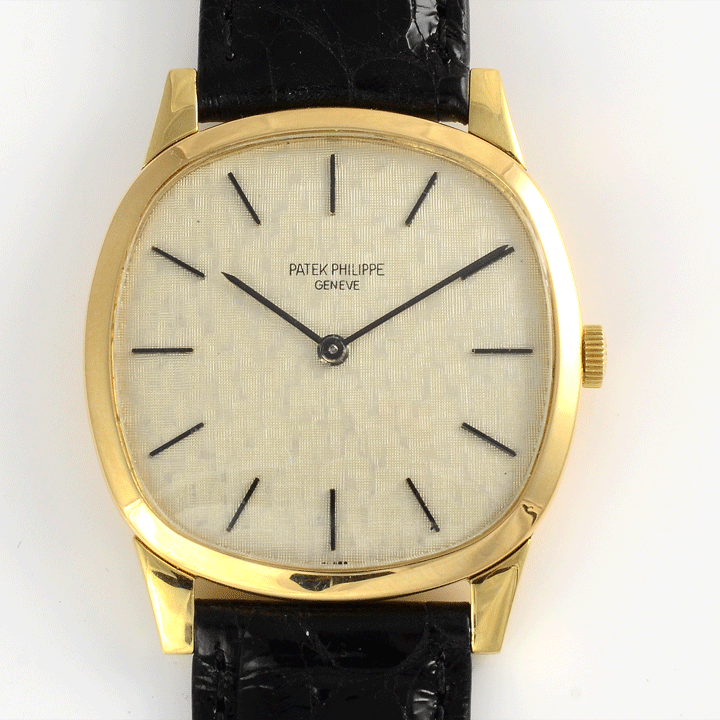 Rare Mens Linen Dial Patek Philippe Wrist Watch
