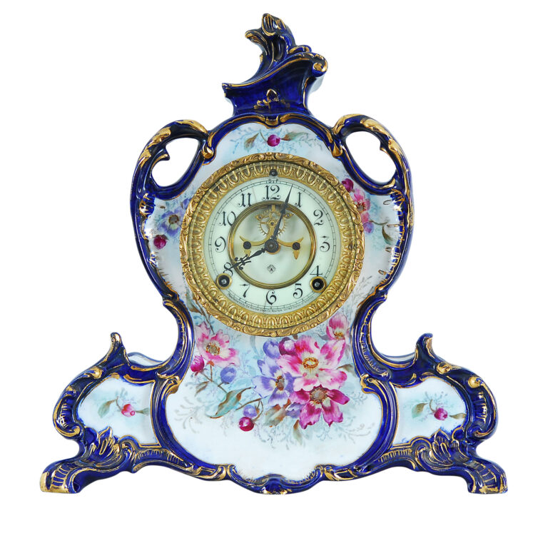 Porcelain Ansonia "La Vendee" Mantel Clock