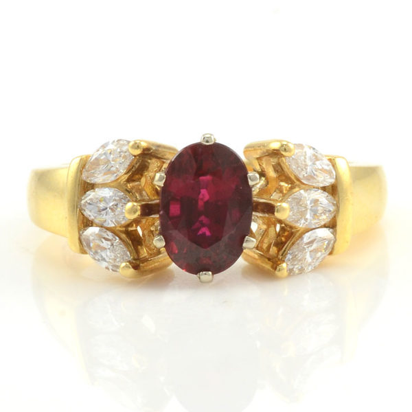 1.21 Carat Ruby and Diamond Ring by Jabel