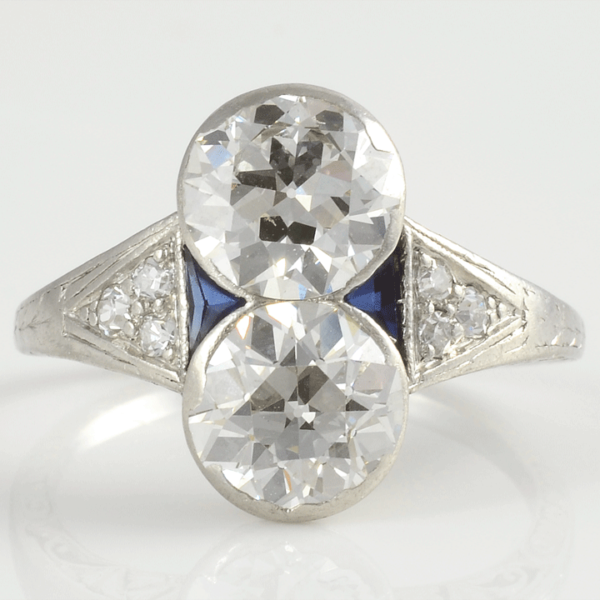Platinum 3.16 CTW Diamond and Sapphire Ring