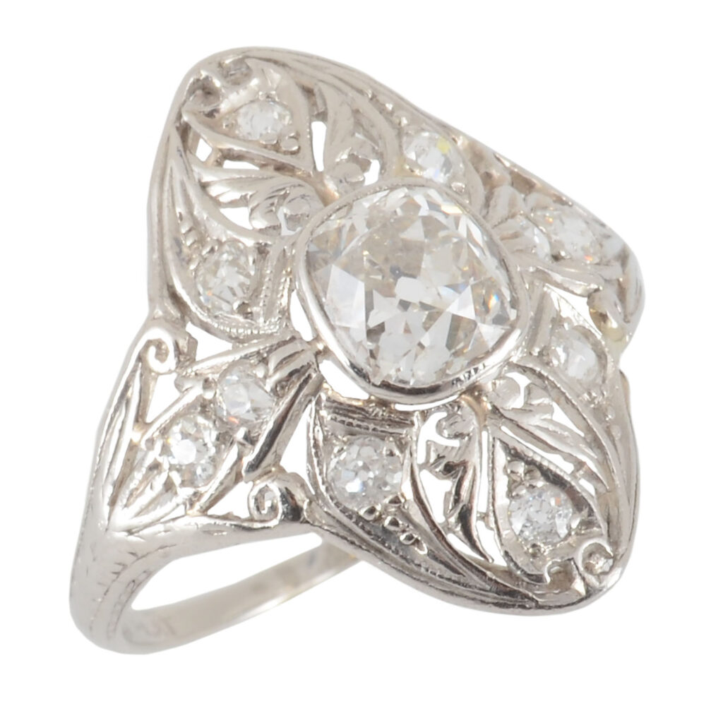 1.04 Carat Diamond Platinum Ring, circa 1905