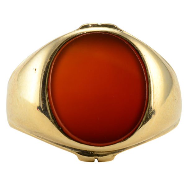 Large Oval Carnelian Mens Ring