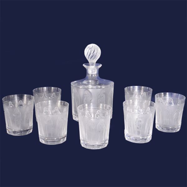 French Crystal Femmes Decanter Set by Lalique