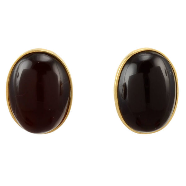 27.74 CTW Cabochon Garnet Earrings