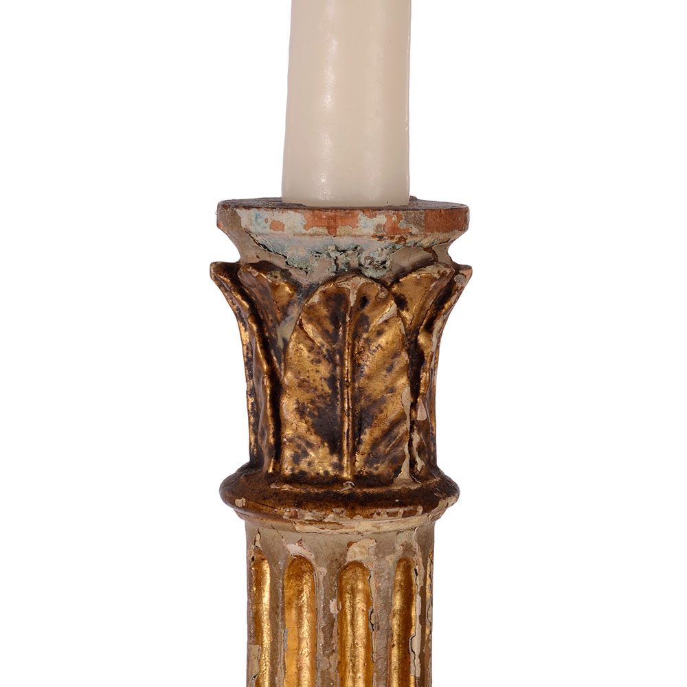 Neoclassical Wooden Candle Stands