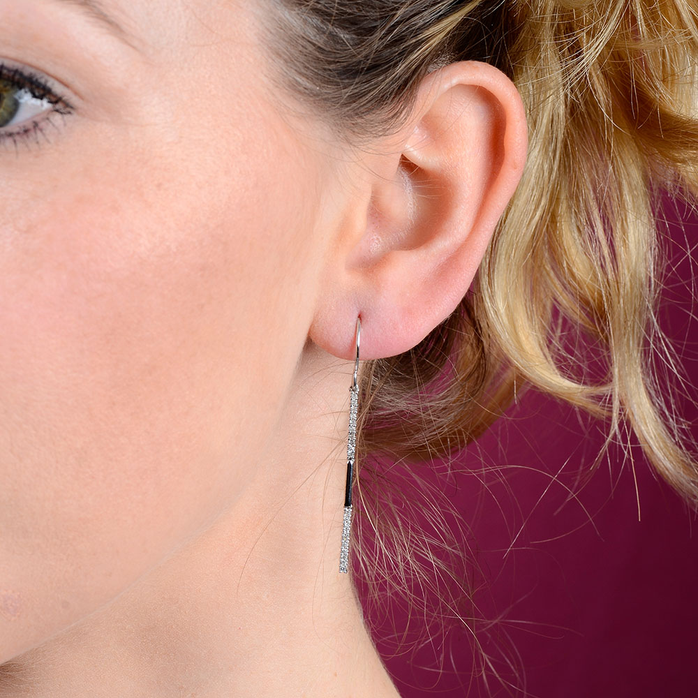 Diamond Bar Earrings