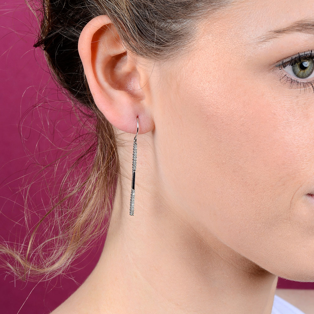 Diamond Bar Earrings