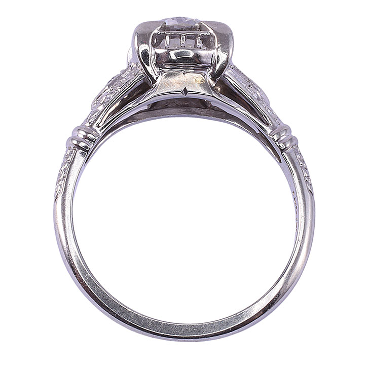Art Deco .94 Carat Diamond Engagement Ring
