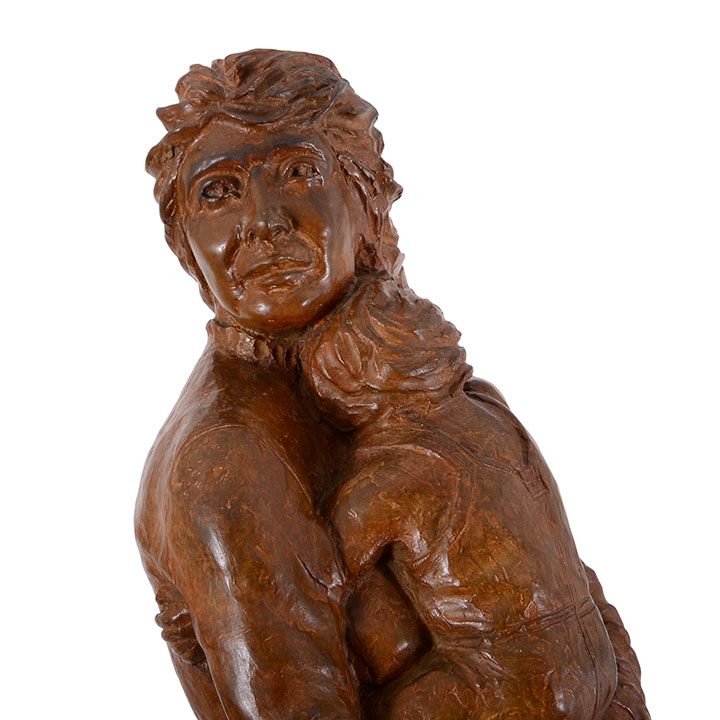 Bronze Sculpture Waiting by Vic Riesau