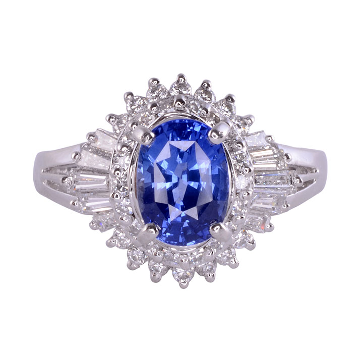 Ceylon color sapphire ring