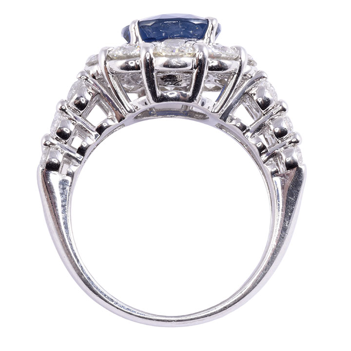 3.45 Carat Sapphire & 2.95 CTW Diamond Platinum Ring