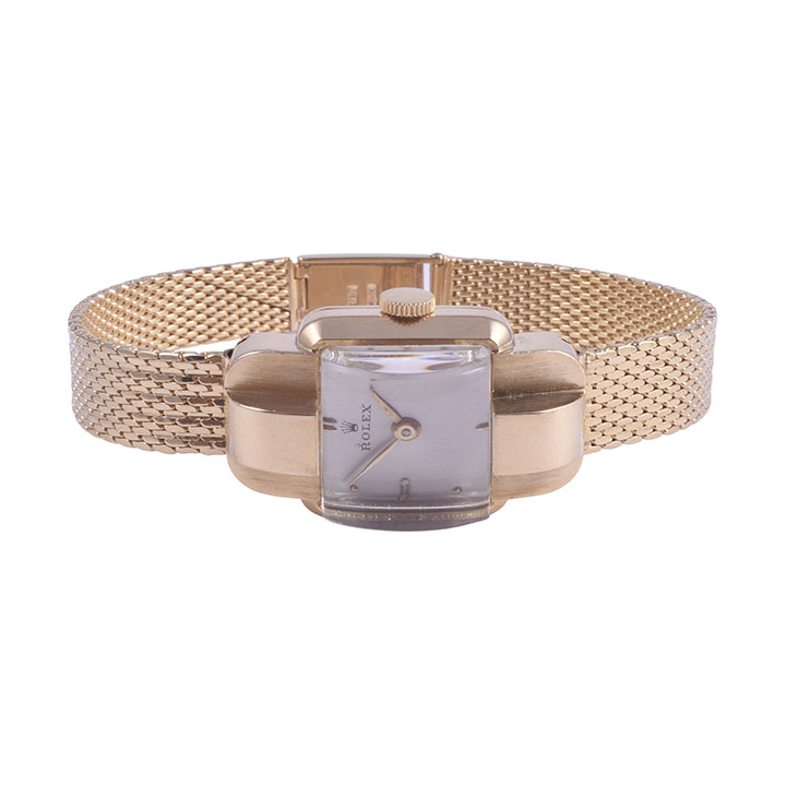 Rolex Art Deco 18K Rose Gold Ladies Bracelet Wrist Watch