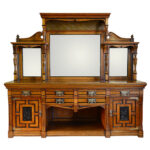 English Victorian Mirrored Walnut Sideboard