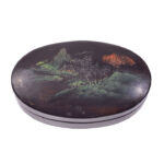 Hand Painted Oval Lacquer Box