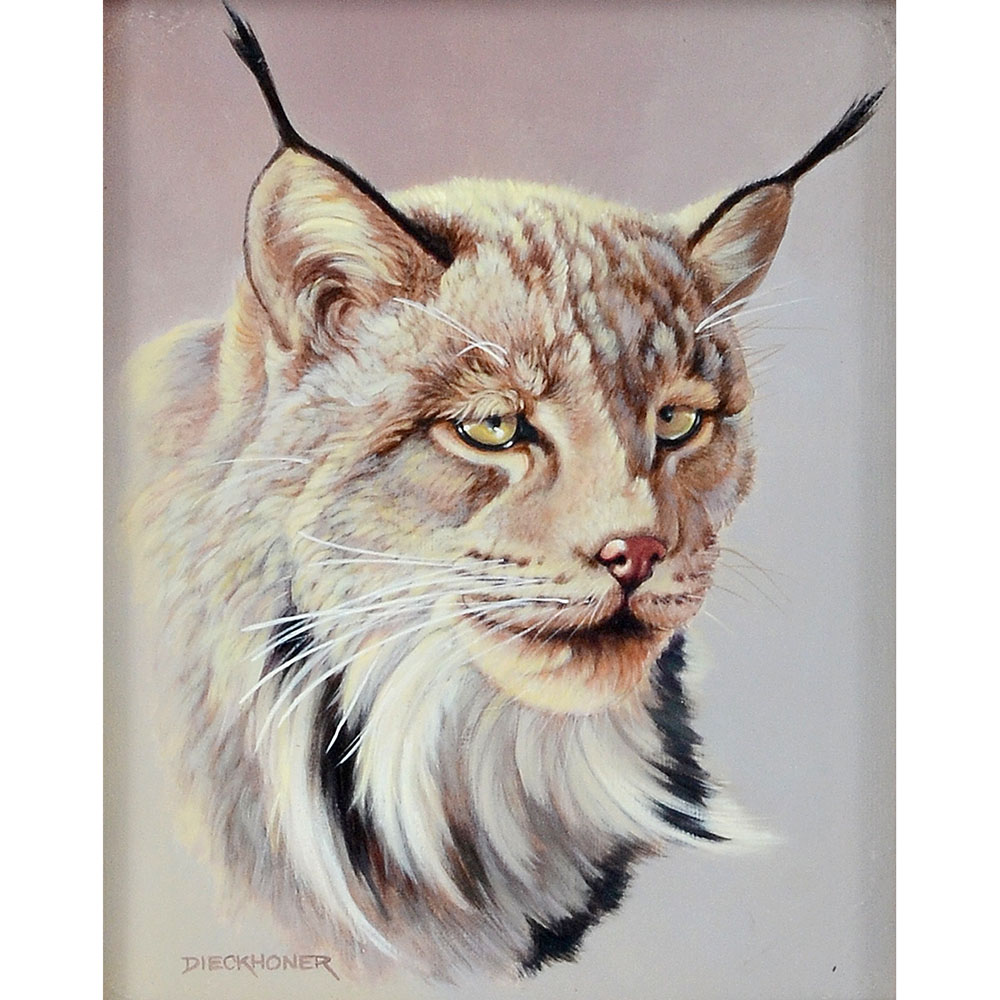 Oil on Panel <em>Lynx</em> by Gene Dieckhoner