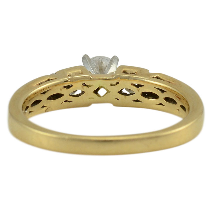 0.30 Carat Center Diamond Two Tone Gold Engagement Ring
