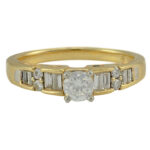 0.30 Carat Center Diamond Two Tone Gold Engagement Ring