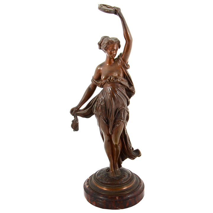 Bronze Sculpture Dancer with Tambourine Signed Carrier Belleuse