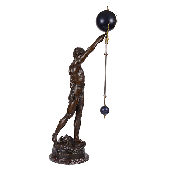 Marcel Debut Bronze Swinger Mystery Clock