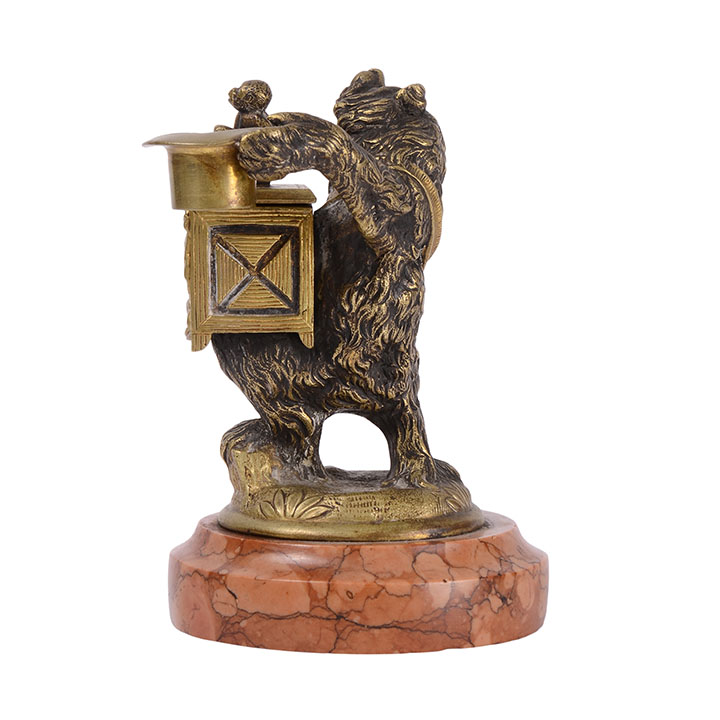 Bear Monkey Grinder Bronze Sculpture
