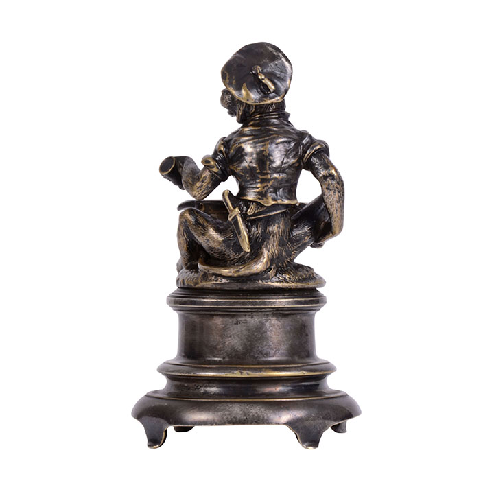 Christofle Pirate Monkey Cook Silver Plate Bronze Sculpture