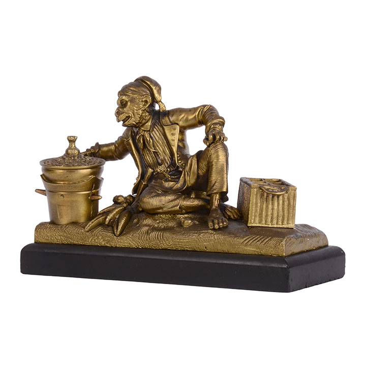 Pirate Monkey Cook Anthropomorphic Bronze Sculpture
