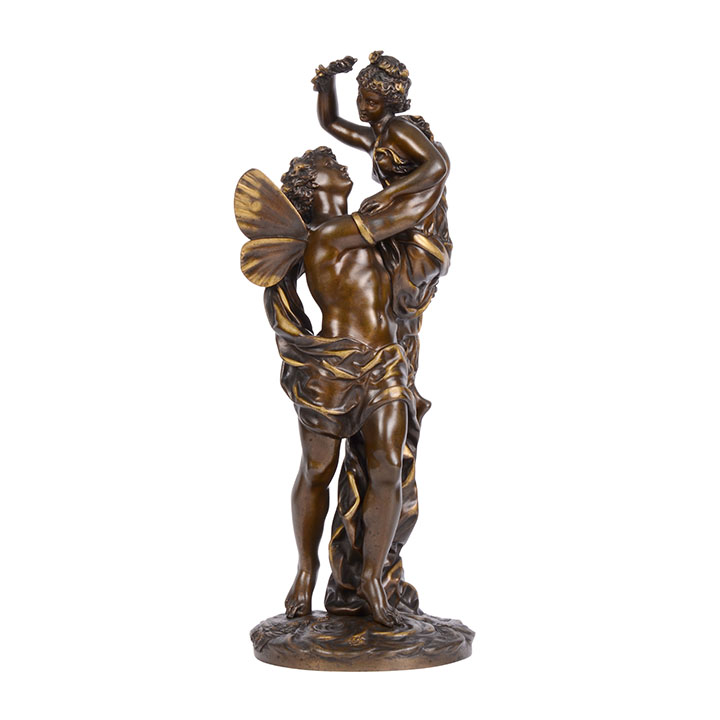 Ernst Rancoulet Fairy Carrying Woman Bronze Sculpture