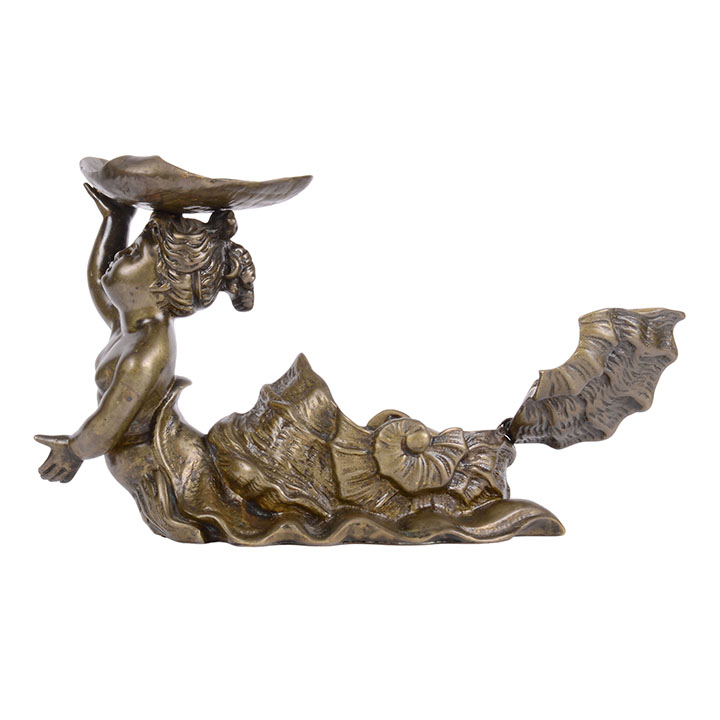 Fantasy Nude Snail Maiden Bronze Inkwell Holder