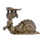 bronze snail maiden inkwell holder
