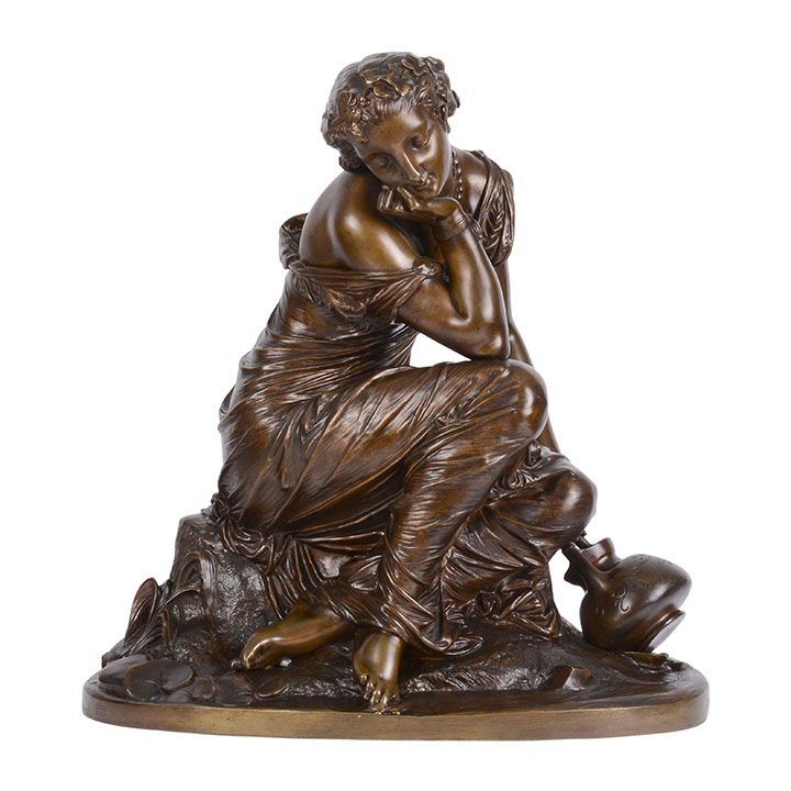 L Marchand Maiden at Lakeside Bronze Sculpture