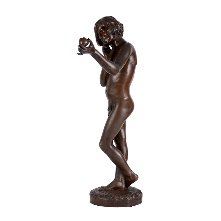 C Aaron Eve with Apple Bronze Sculpture