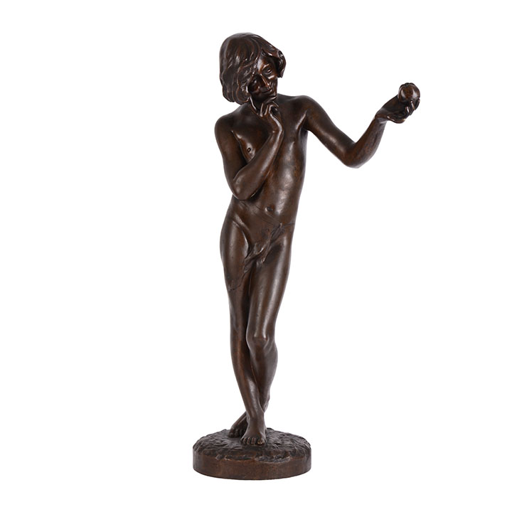 C Aaron Eve with Apple Bronze Sculpture