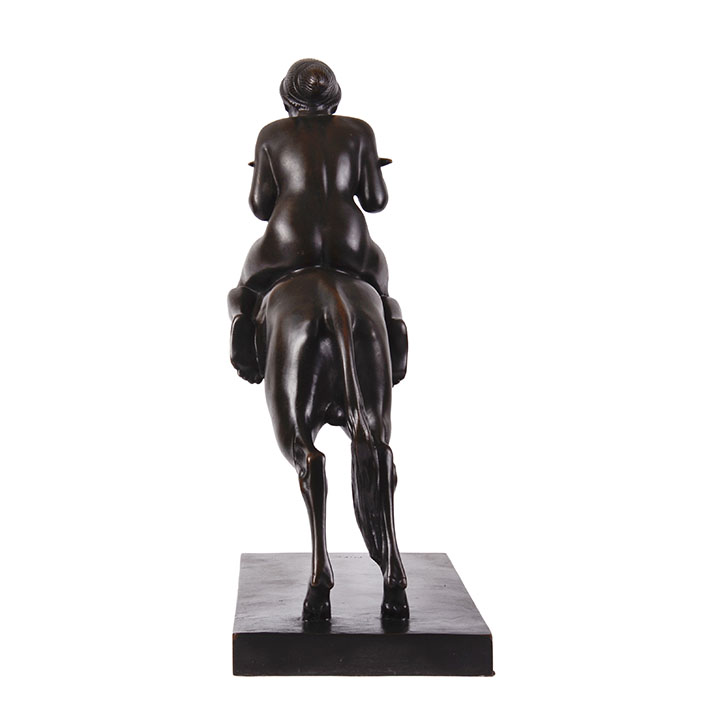 Art Deco Otto Pilz Bronze of Nude Riding Antelope