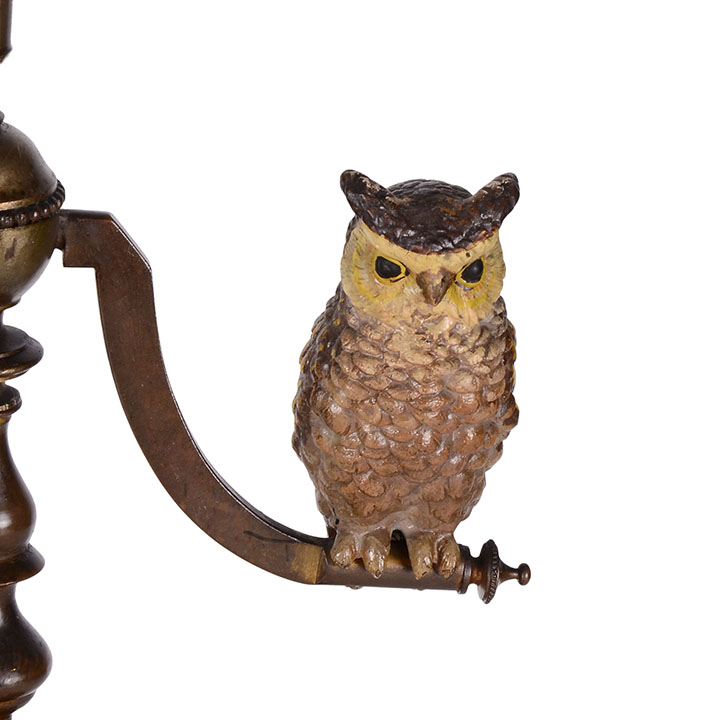 Victorian Rocking Owls Bronze Vase